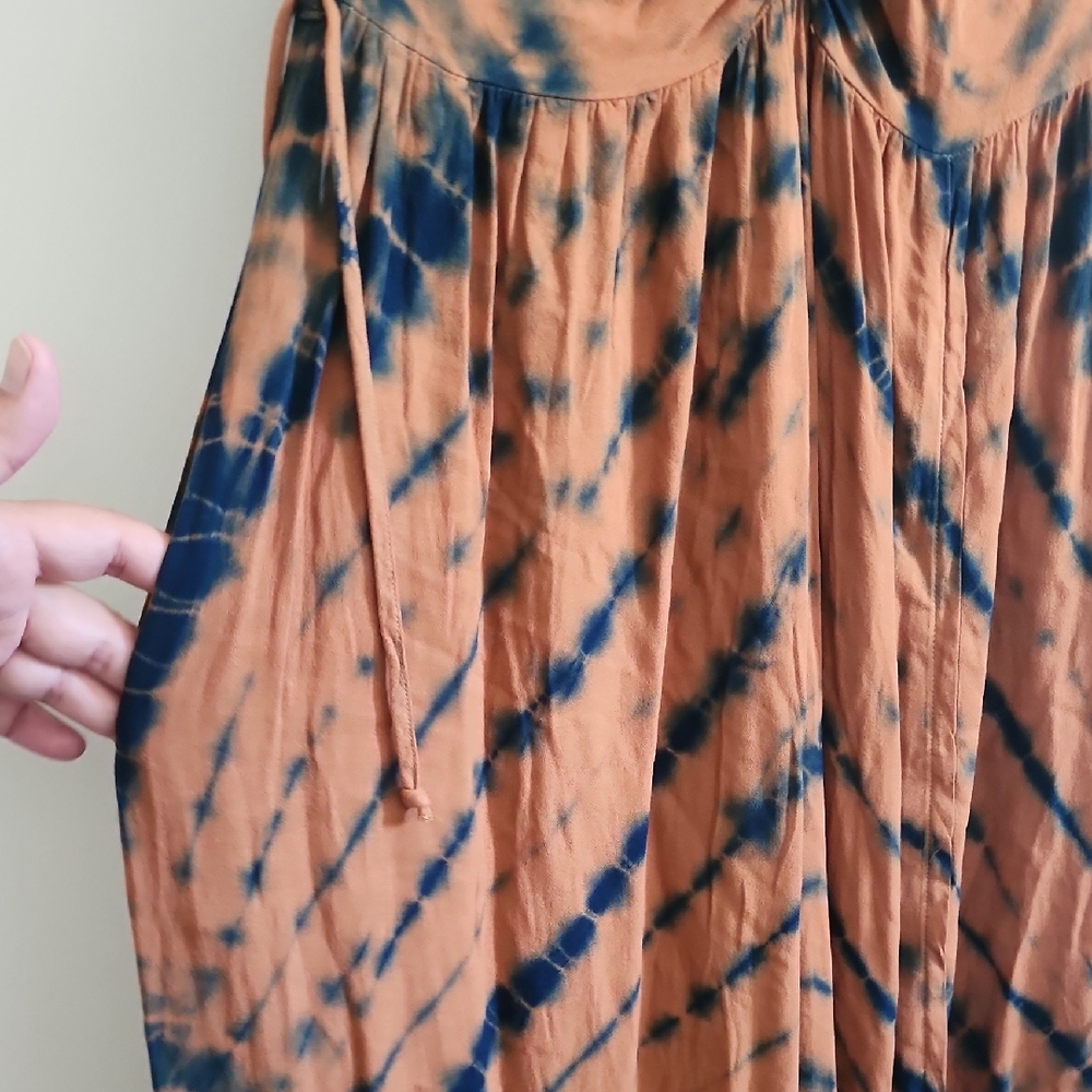 NWT Young Fabulous & Broke Tie Dye Maxi Dress Brown Black Boho - Picture 4 of 12